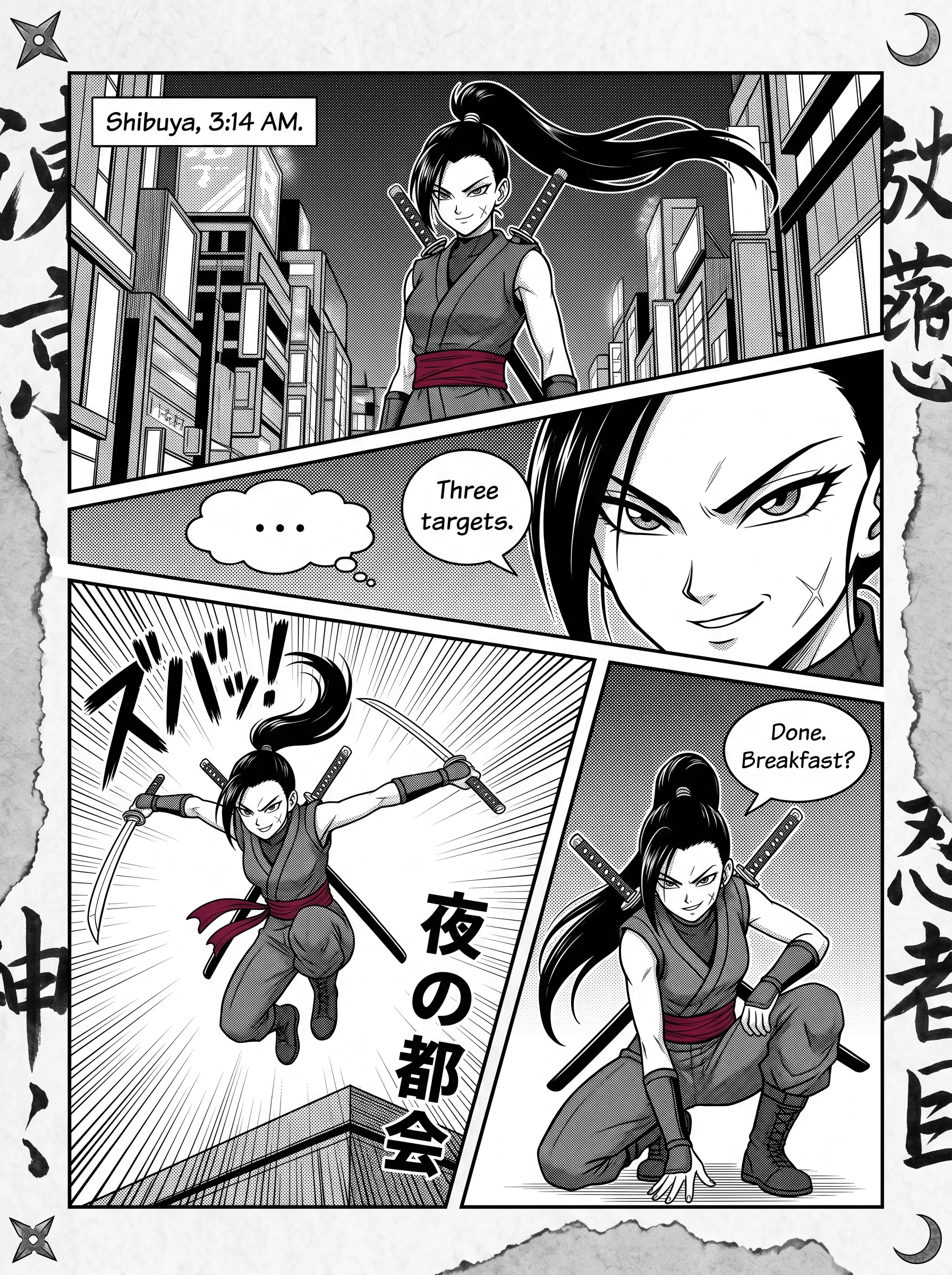 Female kunoichi manga warrior by community creator