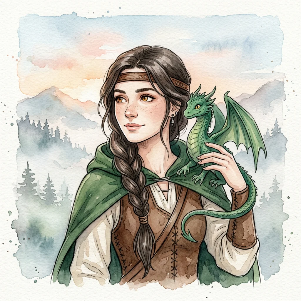 Traditional watercolor painting style example — AI generated with iCartoon